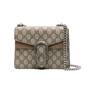 GUCCI Dionysus mini printed coated-canvas and suede shoulder bag